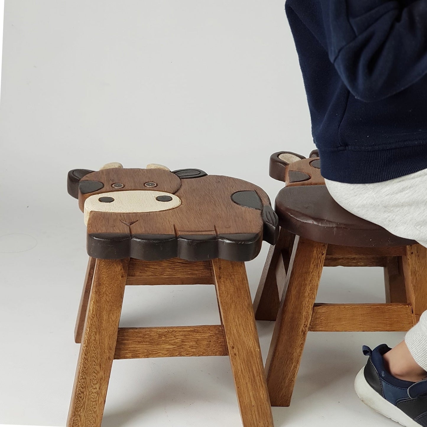 Premium Kids Wooden Butterfly Stool – Handmade Solid Wood Toilet Training and Step Stool