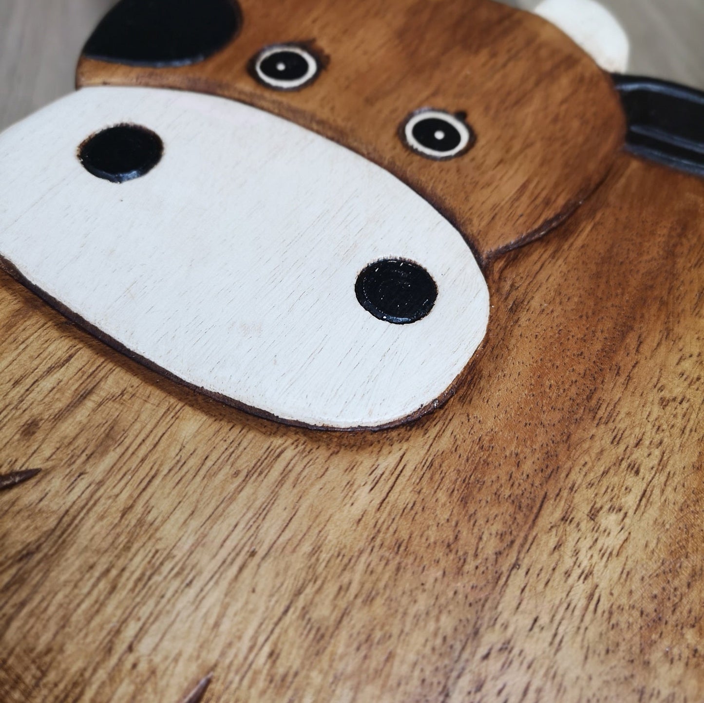 Premium Kids Wooden Cow Stool – Handmade Solid Wood Toilet Training and Step Stool