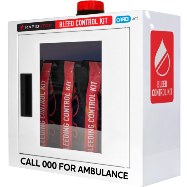 RapidStop Bleeding Control Cabinet with 4 Medium Bleed Control Packs