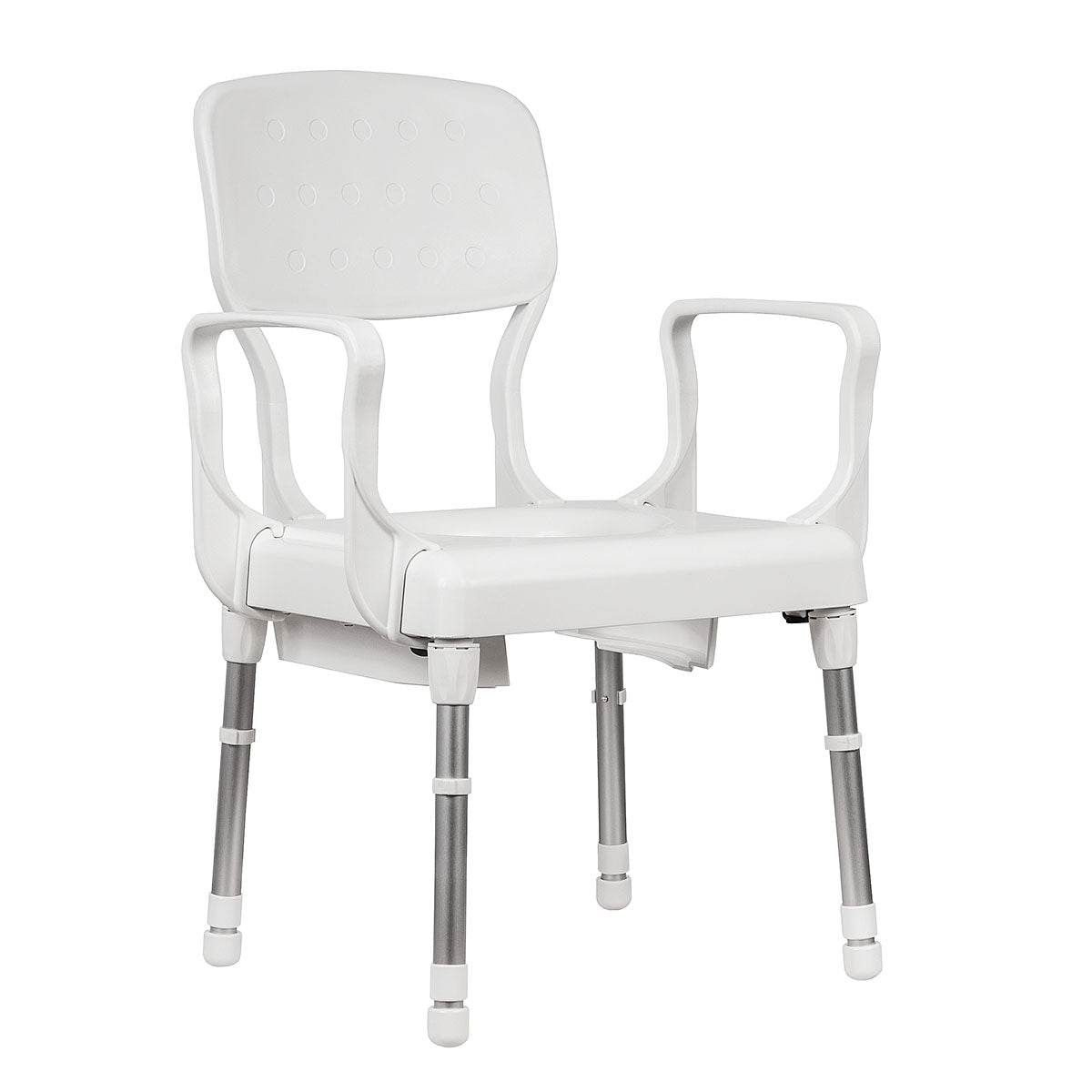 Height-Adjustable Commode Chair - Lightweight & Durable Shower and Toilet Chair for Assisted Living