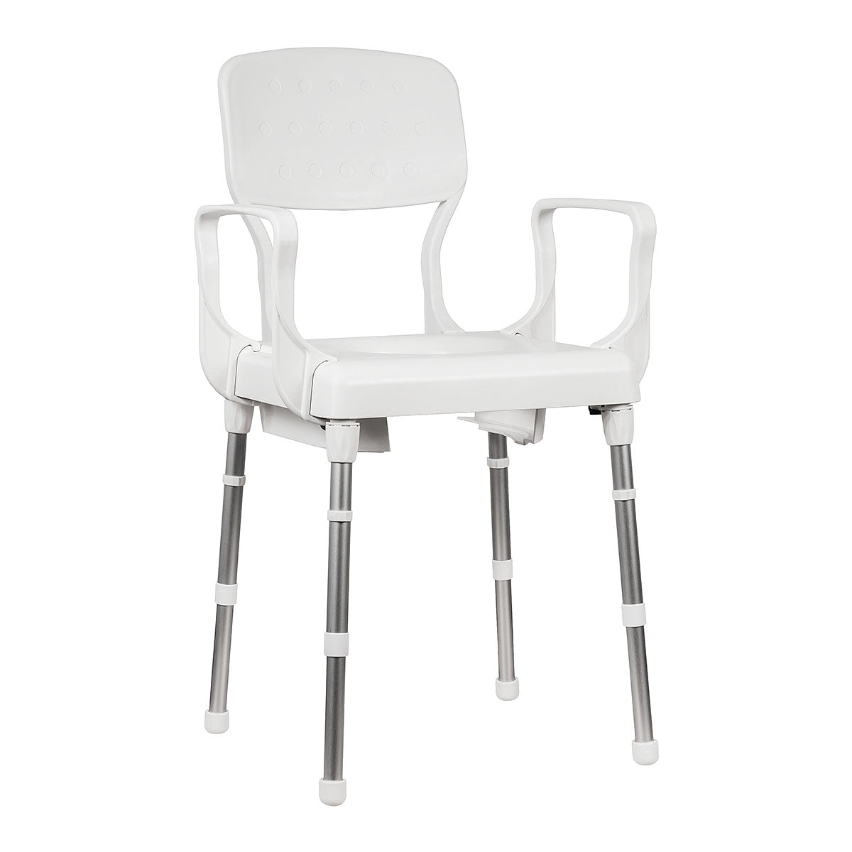 Height-Adjustable Commode Chair - Lightweight & Durable Shower and Toilet Chair for Assisted Living
