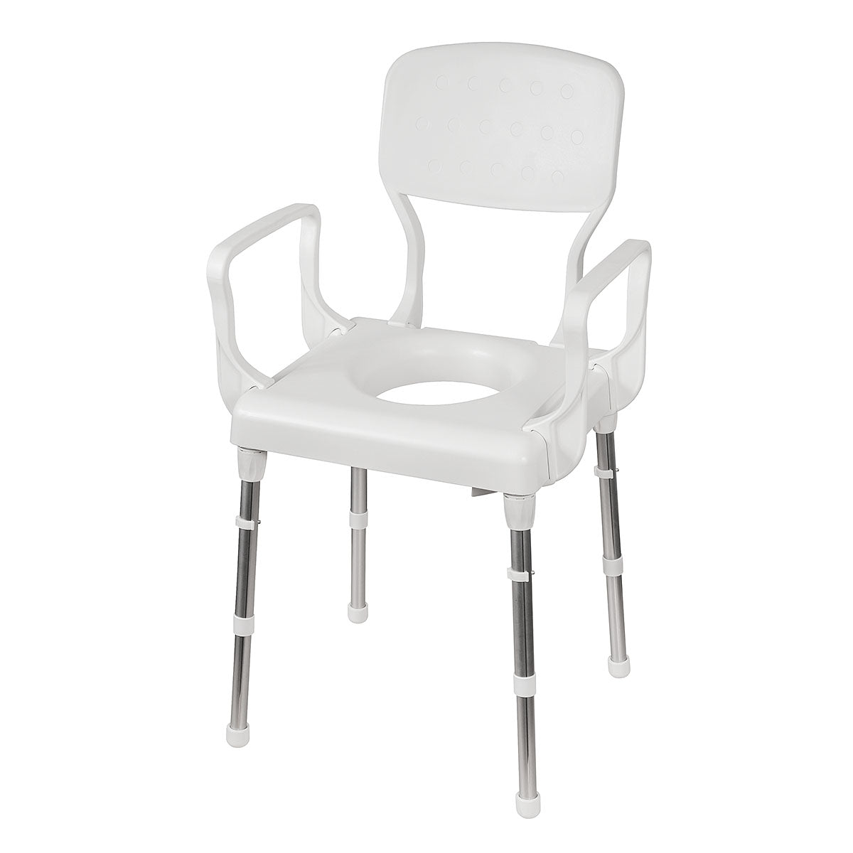 Height-Adjustable Commode Chair - Lightweight & Durable Shower and Toilet Chair for Assisted Living