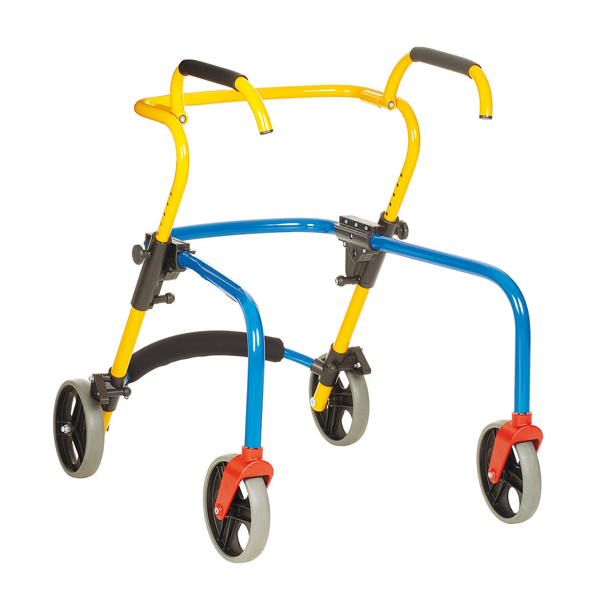 Child Reverse Walker with Seat – Adjustable Kids Mobility Aid with Rear Wheel Brakes