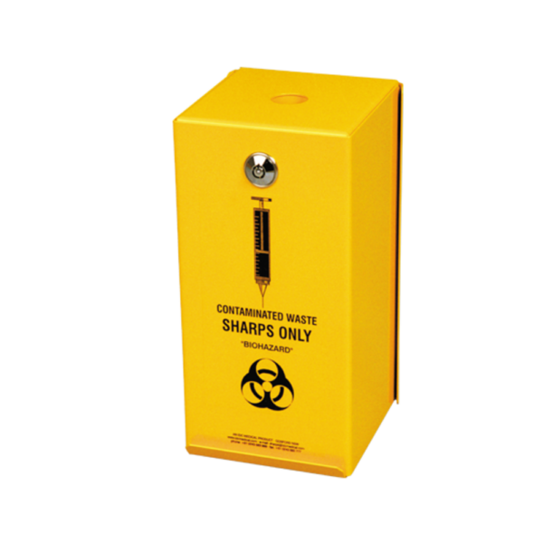Sharps Container 2L – Steel Sharps Disposal Bin with 2 Inserts