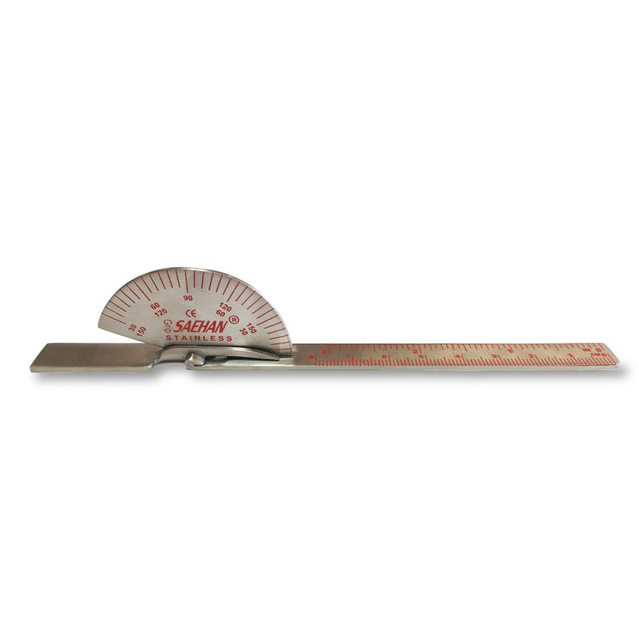 Metal Finger Goniometer 14 cm – Dual 180° Scales & cm/in Ruler