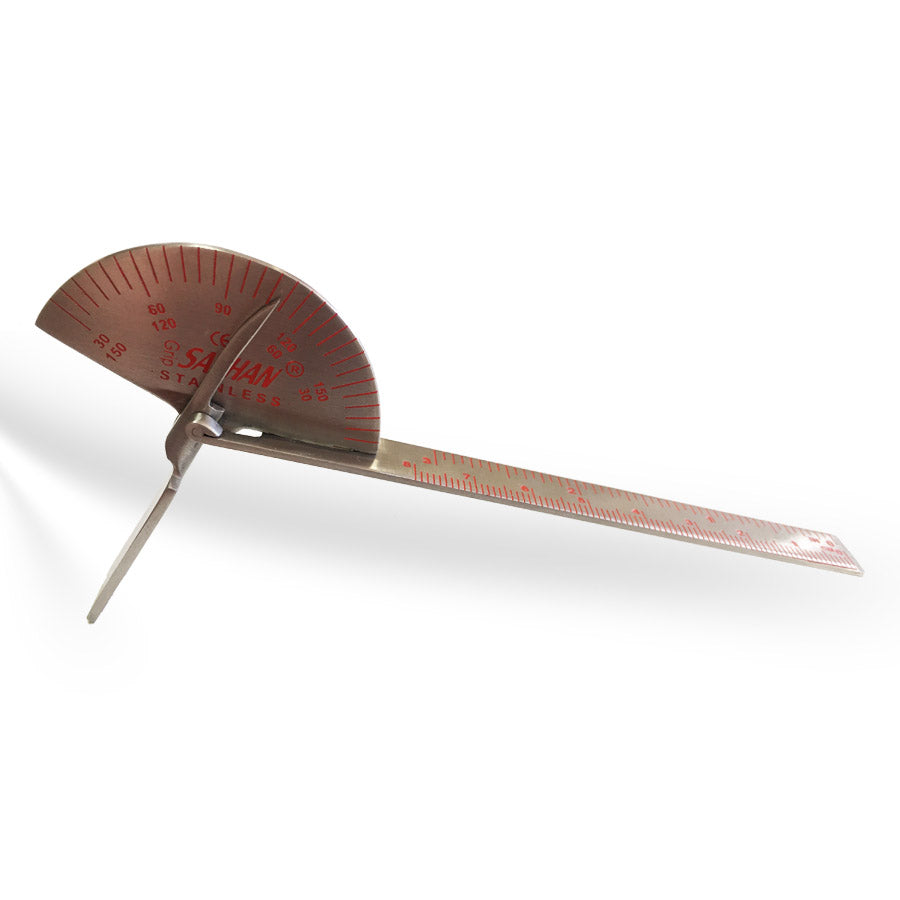 Metal Finger Goniometer 14 cm – Dual 180° Scales & cm/in Ruler