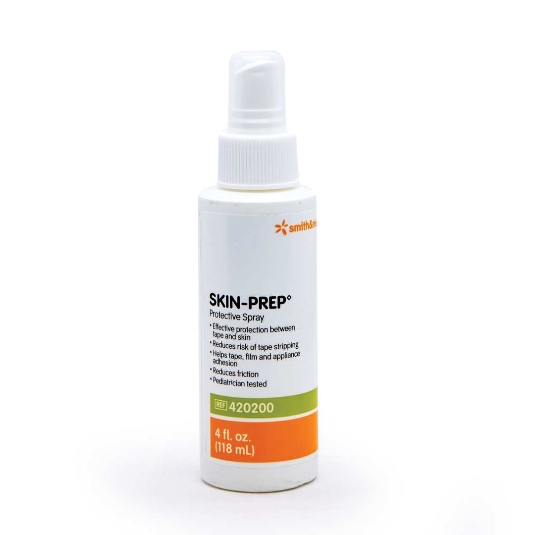 Skin prep adhesive barrier spray and wipe options