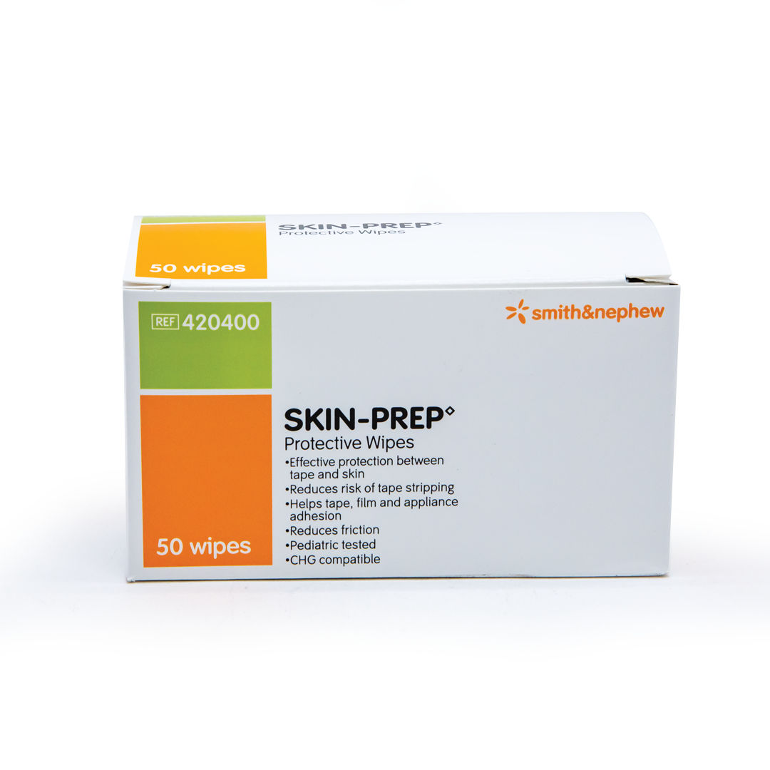 Skin prep adhesive barrier spray and wipe options