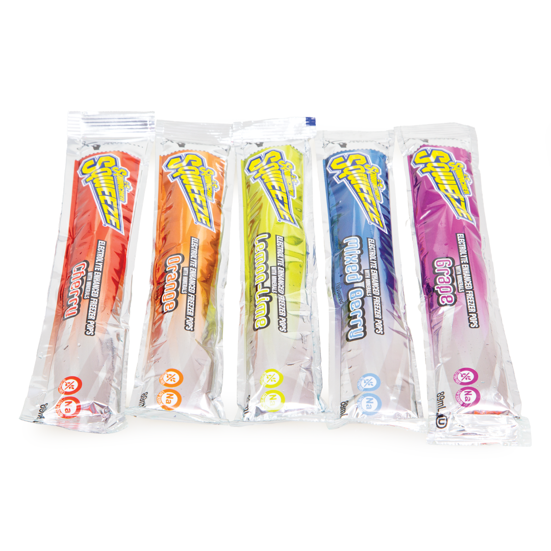 Electrolyte freezer pops — squeeze, freeze and enjoy - Sqwincher