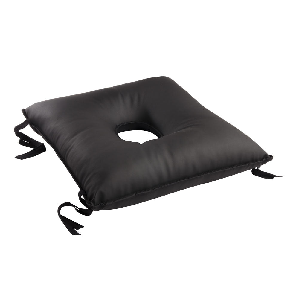 Square donut cushion with waterproof, soft-touch cover