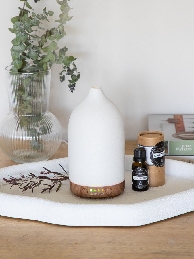 Stone Aroma Diffuser - White/Wood
