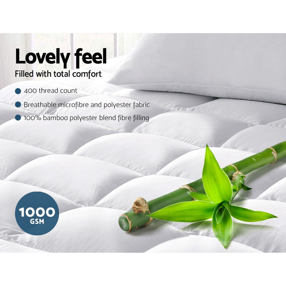 Mattress Topper Pillowtop Bamboo Double