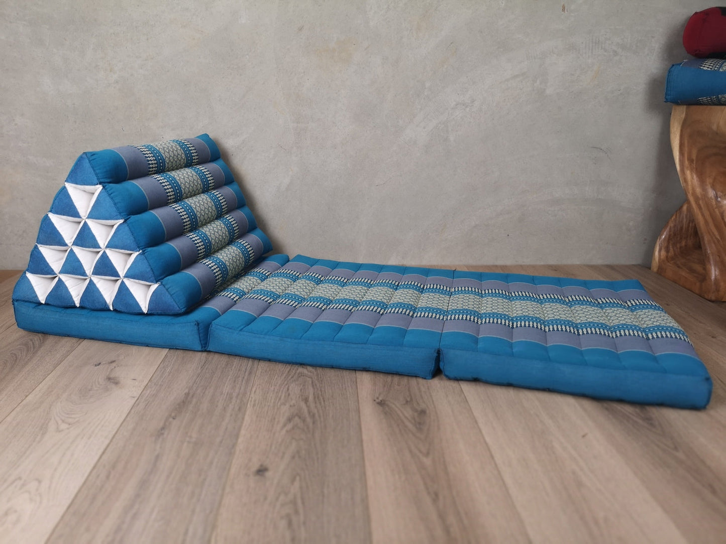 Jumbo Thai Triangle Pillow 3‑Fold – Handmade Kapok Daybed Cushion | Fold-Out Floor Mattress