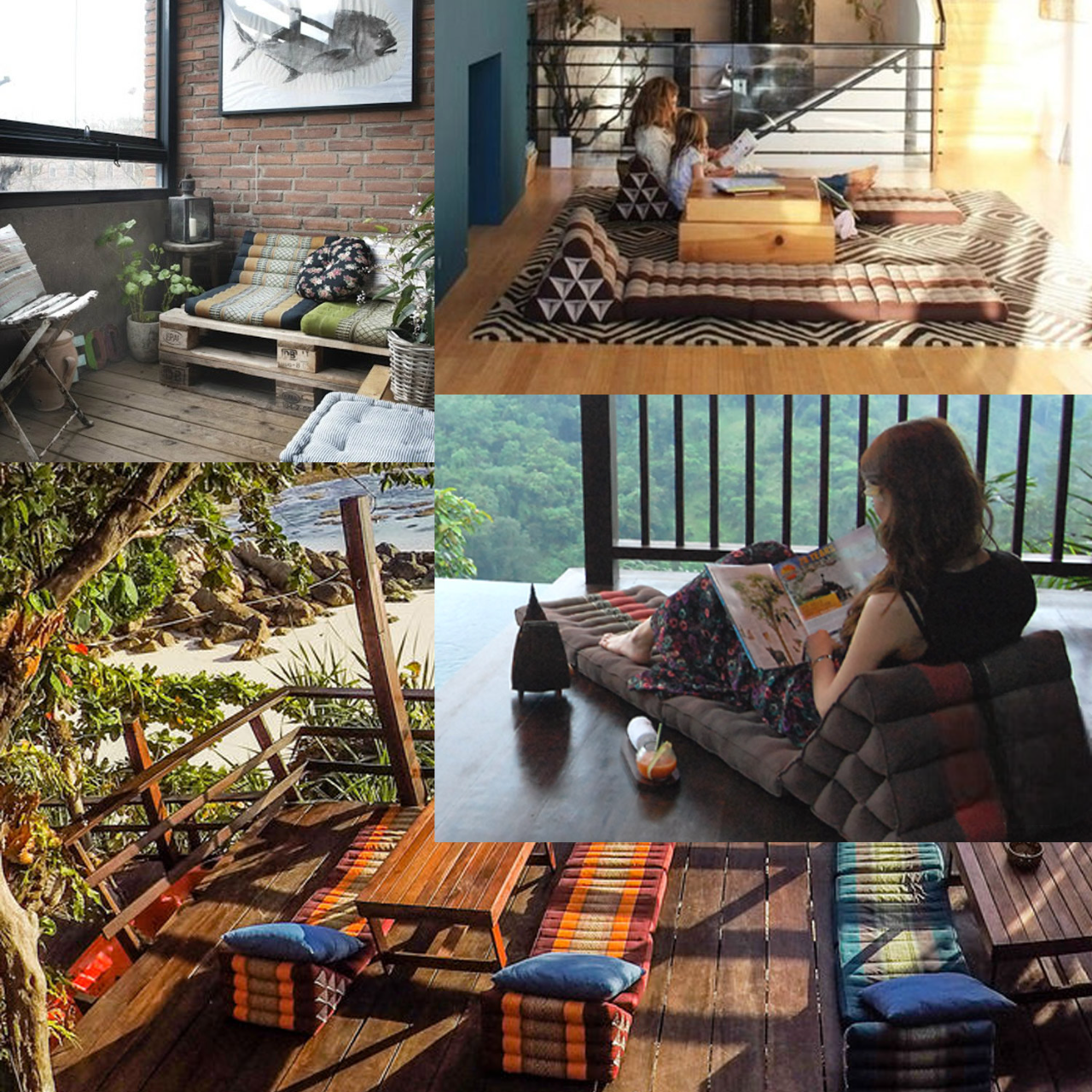 Jumbo Thai Triangle Pillow 3‑Fold – Handmade Kapok Daybed Cushion | Fold-Out Floor Mattress