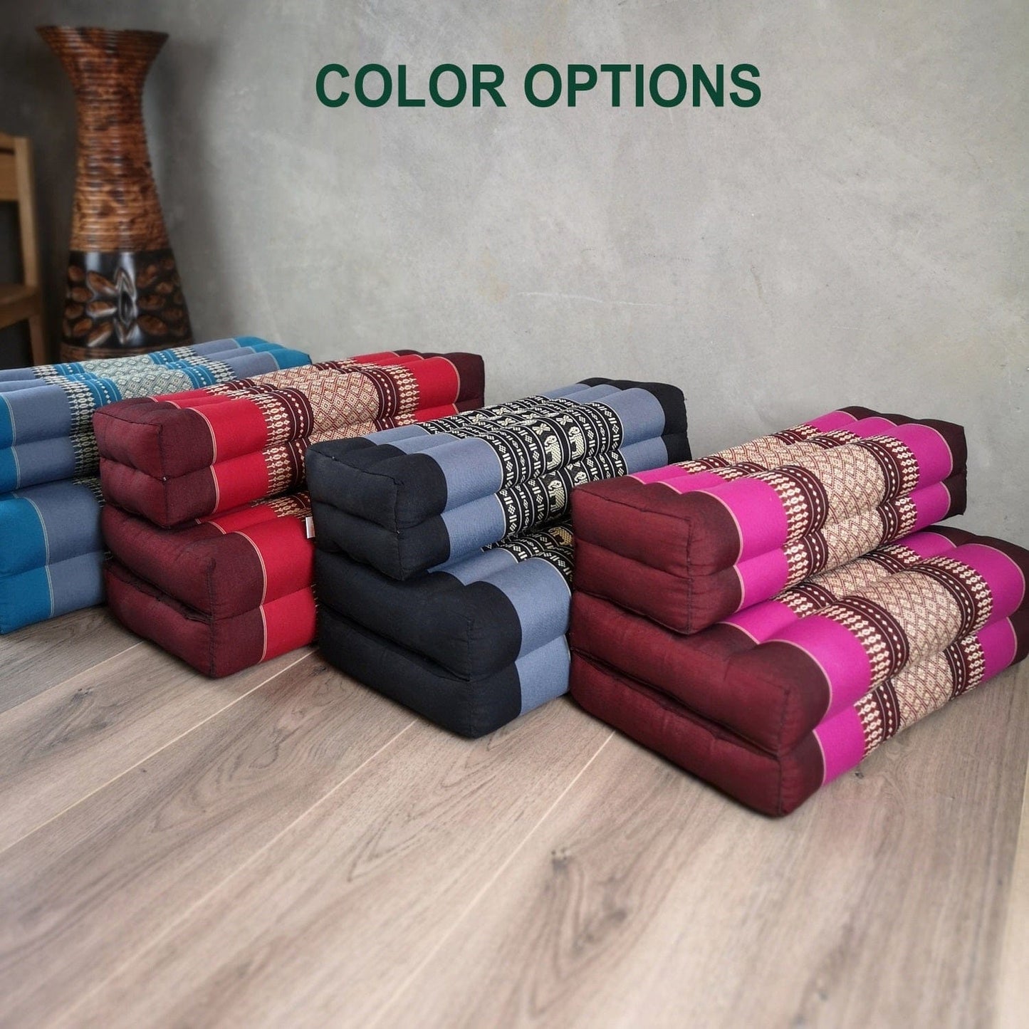 Zafu Meditation Cushion Set - 100% Kapok Fold Out Cushion Yoga Mat Zabuton Traditional Pillow