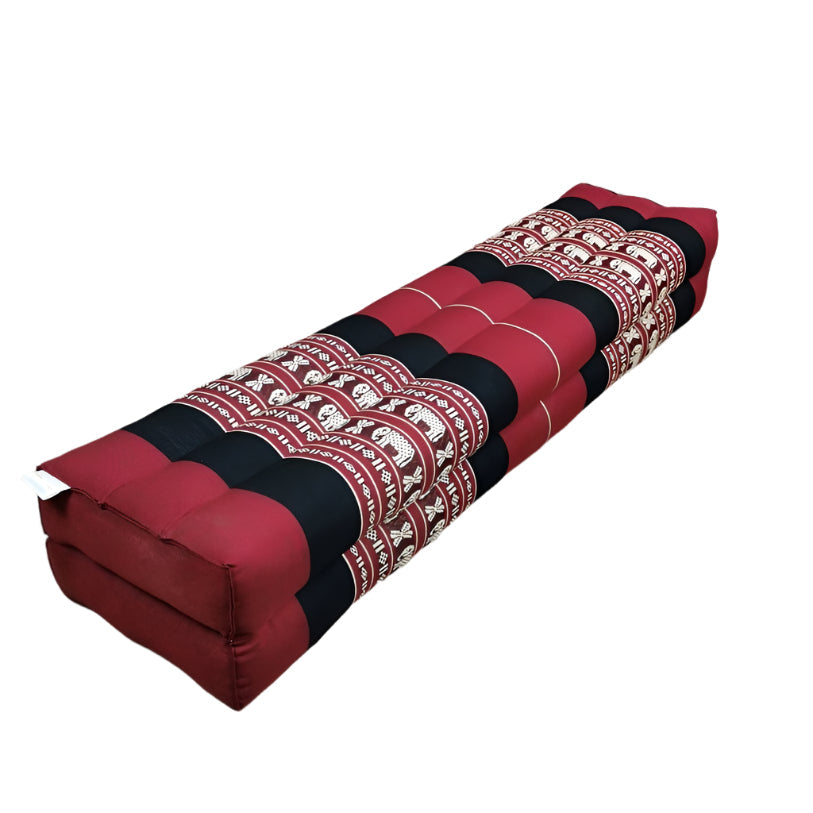 Handmade 80cm Long Yoga Bolster – Organic Kapok Filled Thai Meditation Cushion and Decorative Pillow