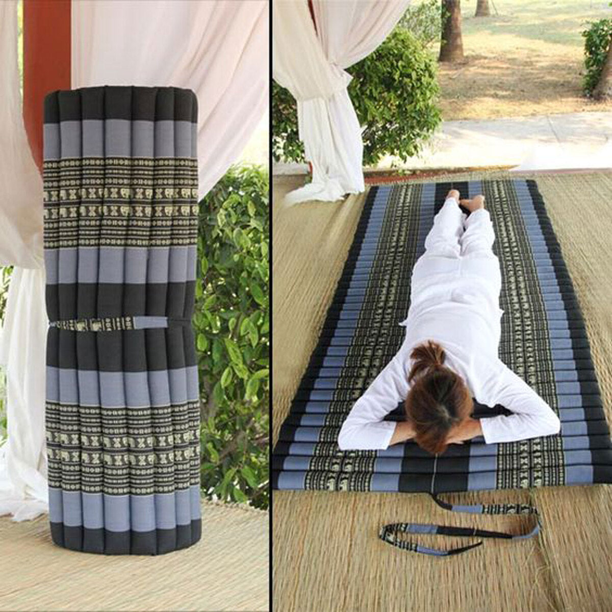 Handmade Thai Kapok Roll Up Mattress – Organic Kapok Sleeping Mat, Yoga Daybed and Floor Futon