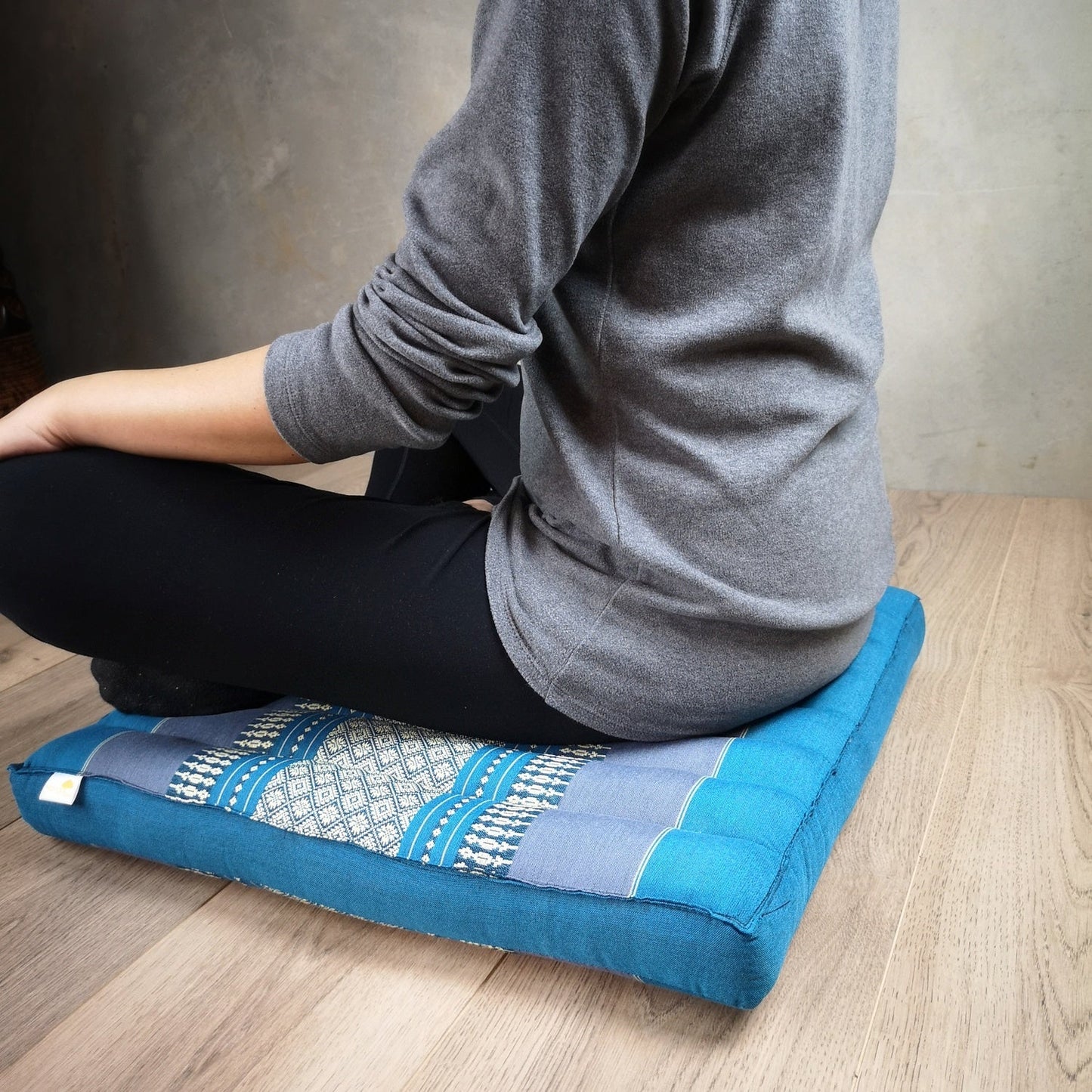 Thai Kapok Meditation Cushion – 50x50cm Square Yoga Seat | Handmade Thai Floor Cushion
