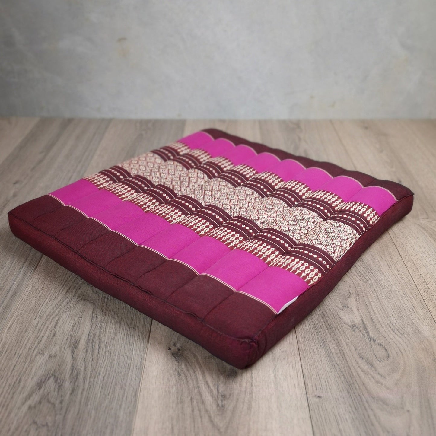 Thai Kapok Meditation Cushion – 50x50cm Square Yoga Seat | Handmade Thai Floor Cushion