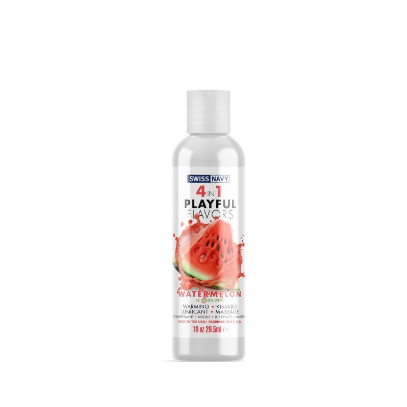 Swiss Navy Playful Flavours 4 In 1 Watermelon Water Based Lubricant Sex Toy Safe 29.5ML