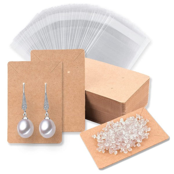 Earring Display Cards 480-Pack with Plastic Bags - Compatible with Oral-B & Philips