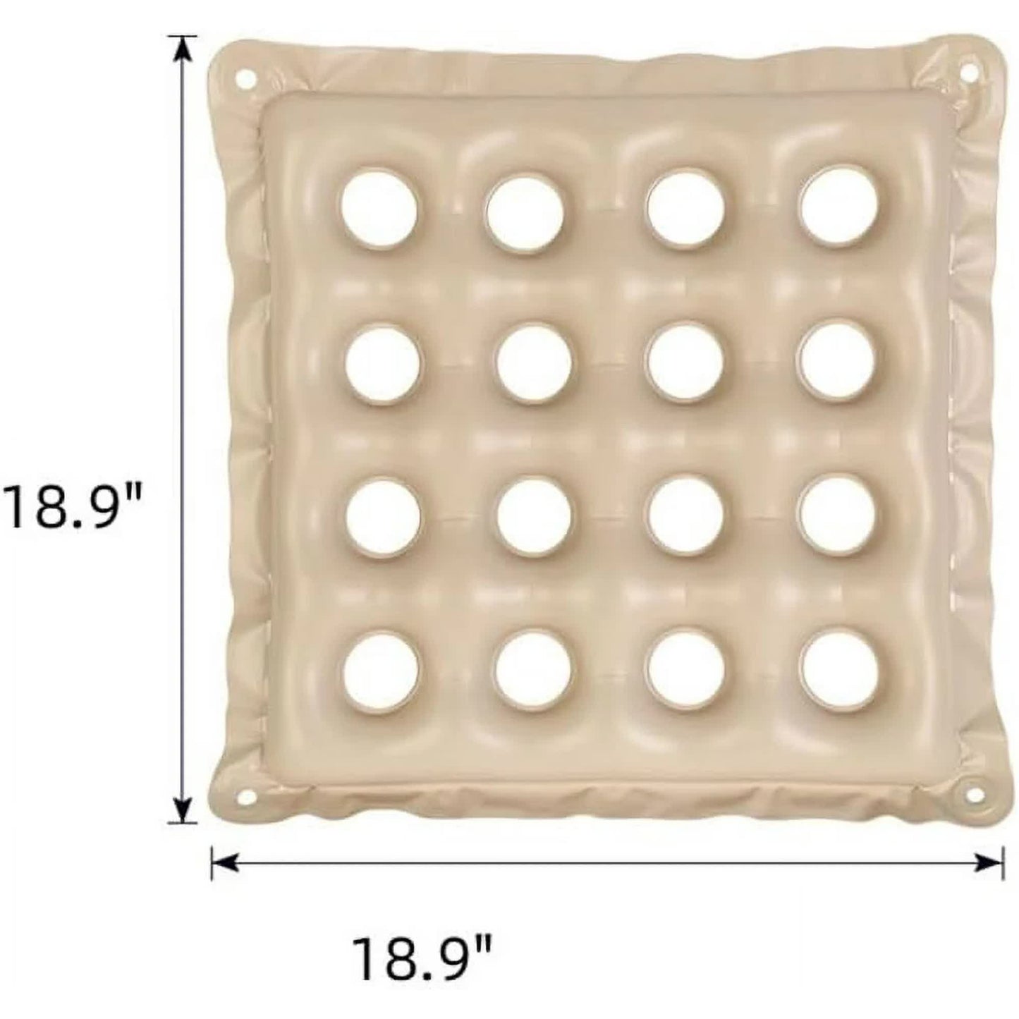 Inflatable Waffle Air Cushion - Pressure Relief for Wheelchair & Bed Sores Cream