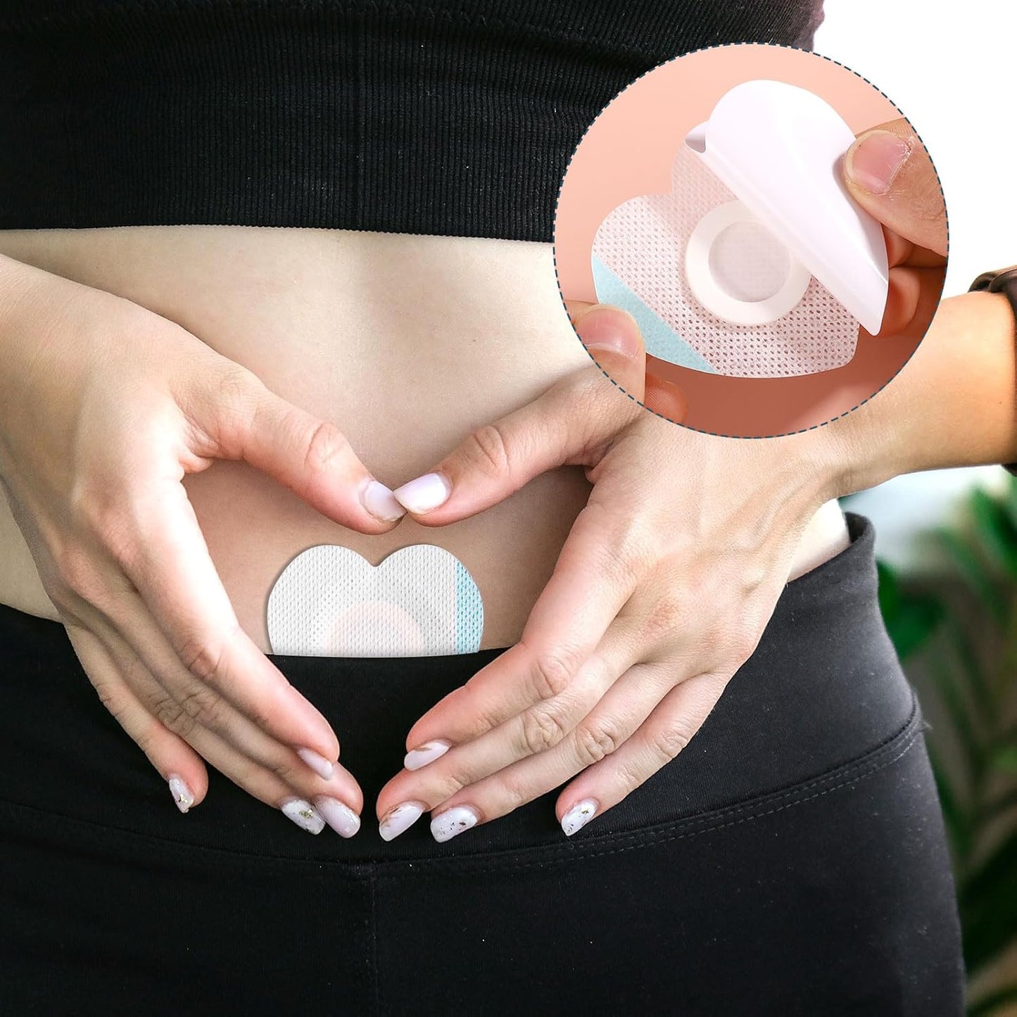50PCS Heart-Shape Castor Oil Belly Button Patches - Waterproof Disposable Stickers