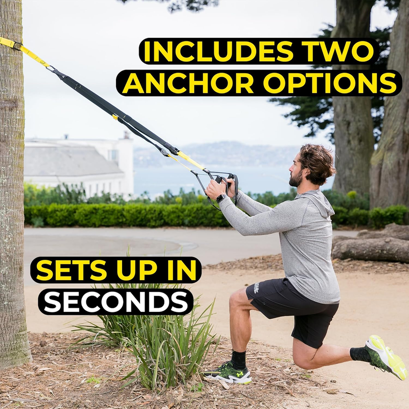 Pro Suspension Trainer Straps - Commercial Nylon Full Body Door Anchor & Bag