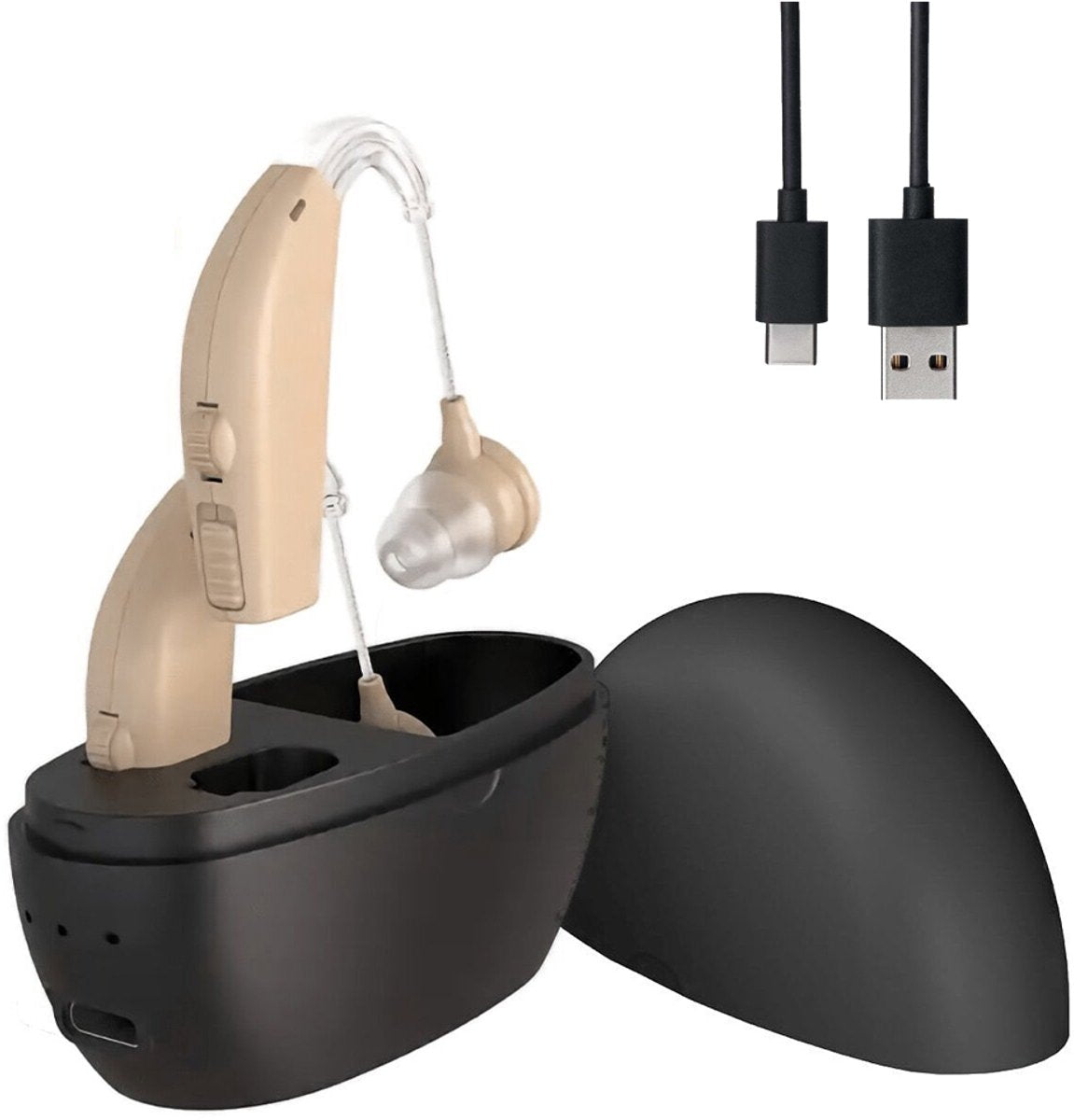 Digital Rechargeable Behind-the-Ear Hearing Aid - Smart Noise Cancellation