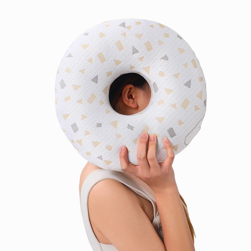 Ear Pillow for Side Sleeping - Comfortable Ear-Friendly Perforated Design Gray