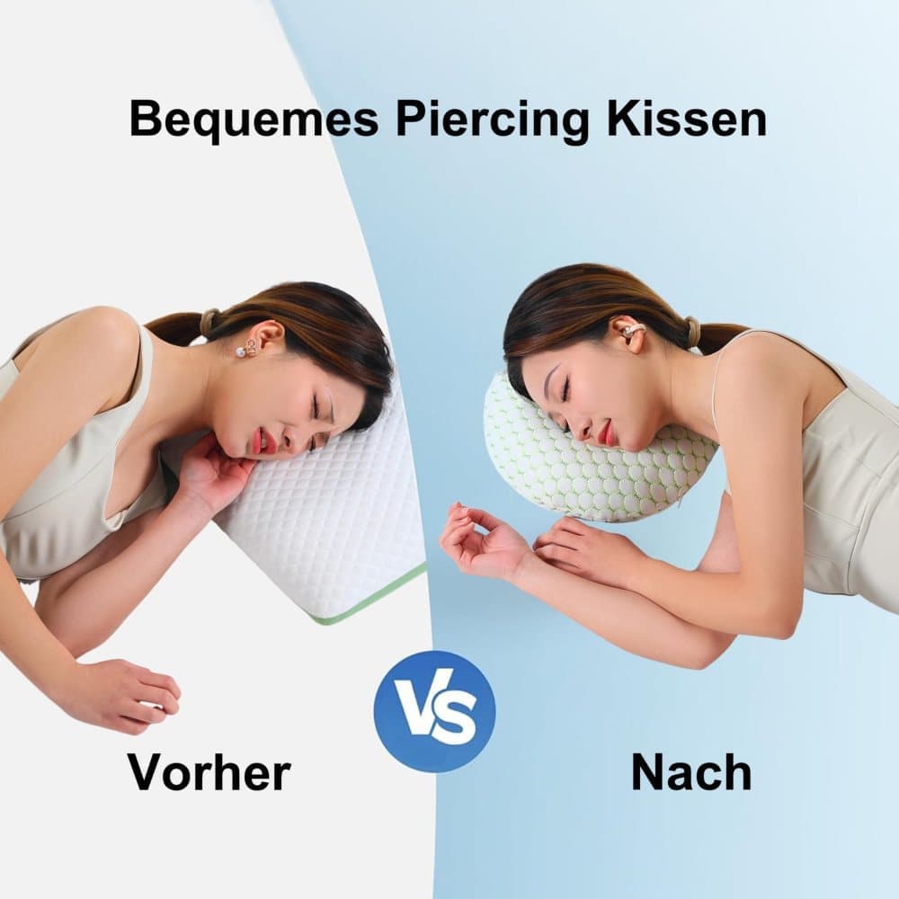 Ear Pillow for Side Sleeping - Comfortable Ear-Friendly Perforated Design Gray