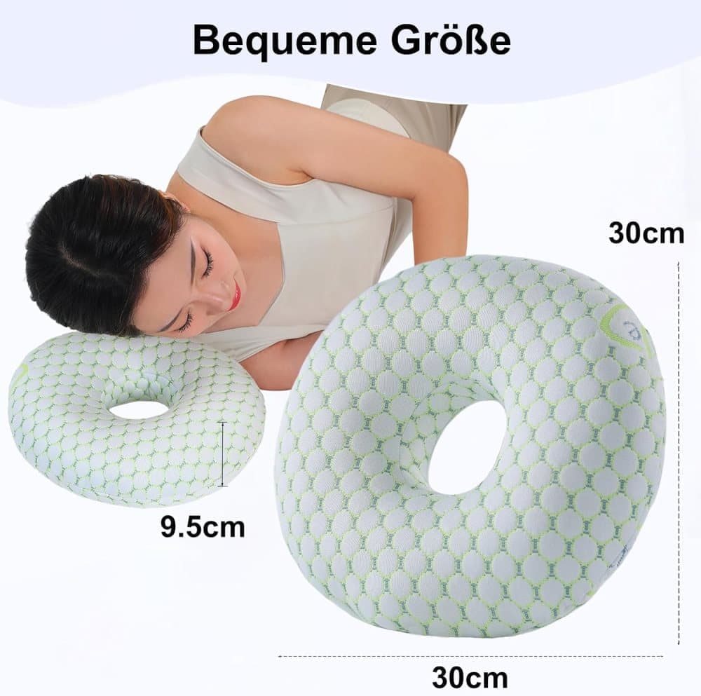 Orthopedic Ear Hole Pillow for Side Sleeping - Bamboo Microfiber Pink