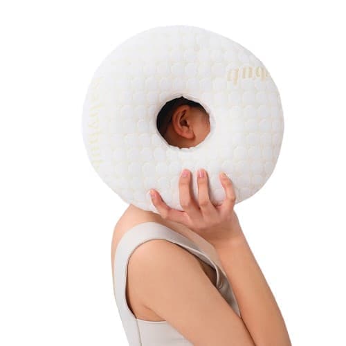 Orthopedic Ear Hole Pillow for Side Sleeping - Bamboo Microfiber Gold