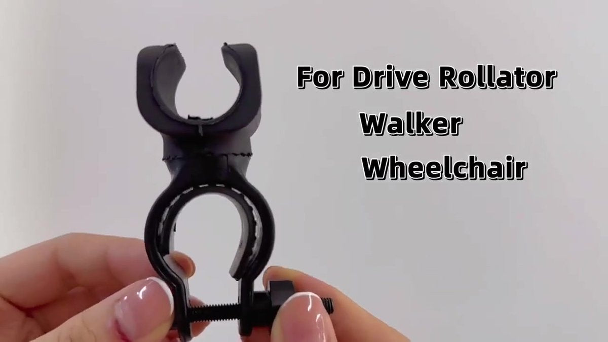 Crutch & Cane Holder 4-Pack - Universal Clip for Wheelchair Rollator & Scooter