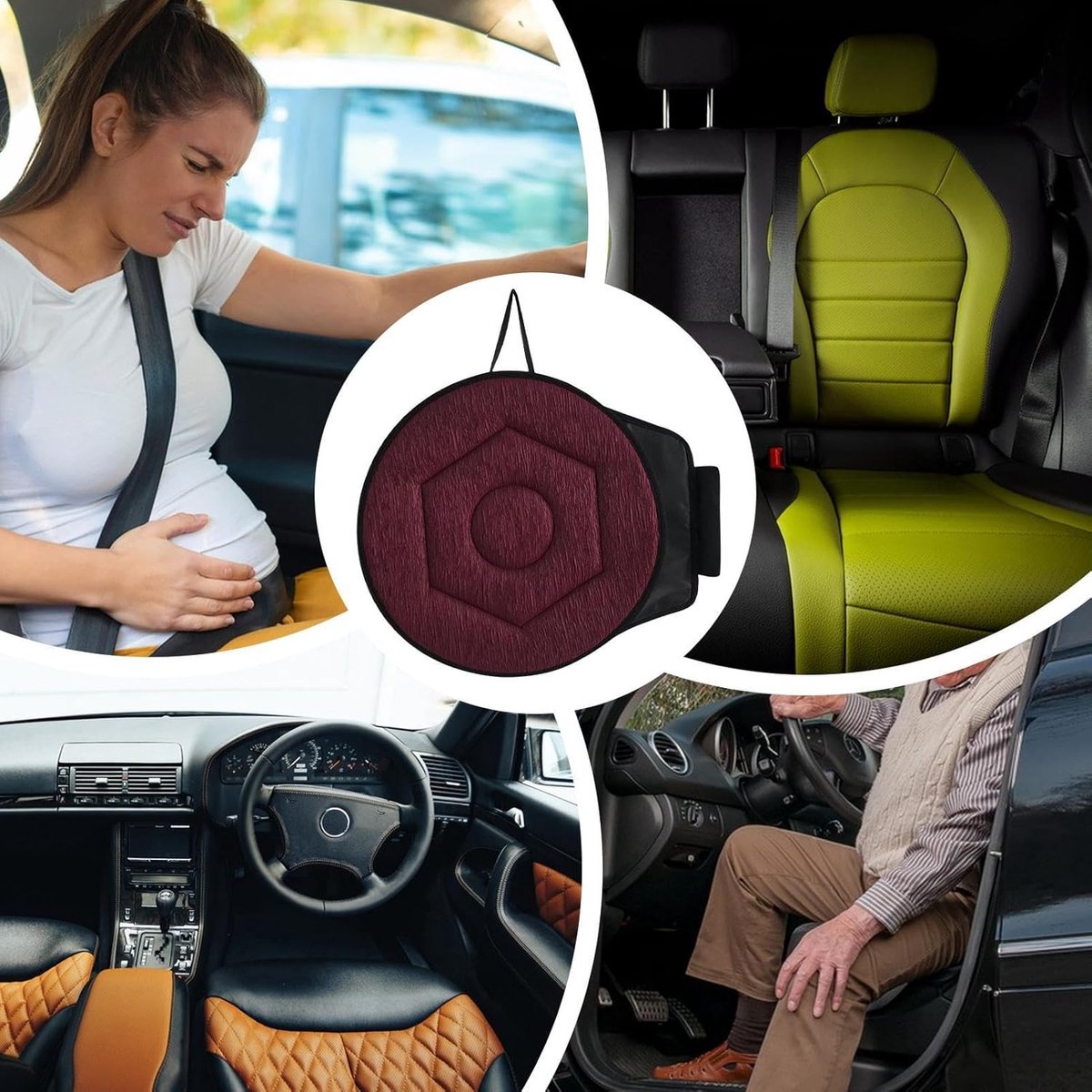 Swivel Cushion 40cm - Anti-Slip Car Entry Aid & Rotation Seat for Elderly