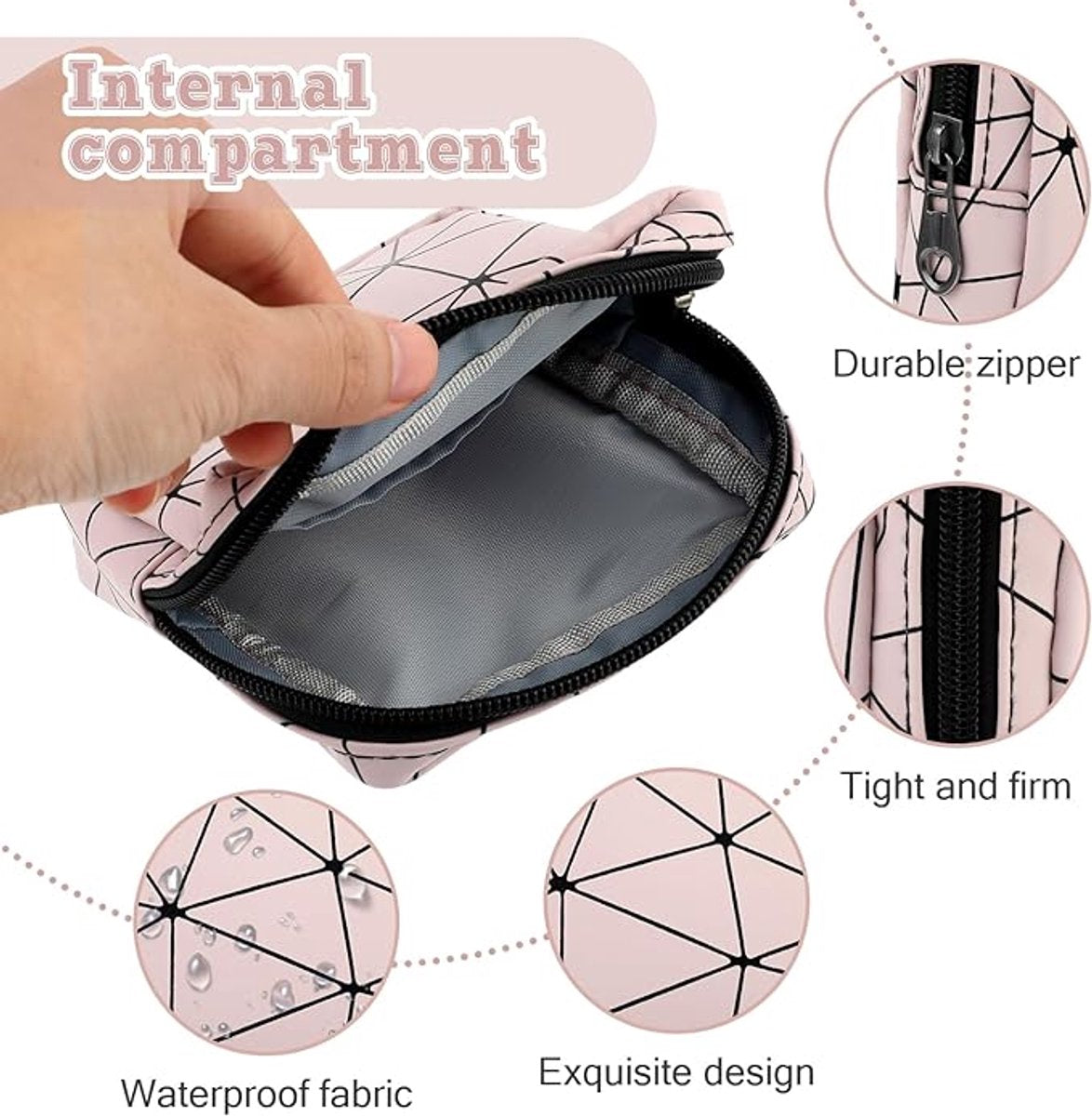 Mini Sanitary Pad & Tampon Organizer with Zipper - Reusable Menstrual Bag
