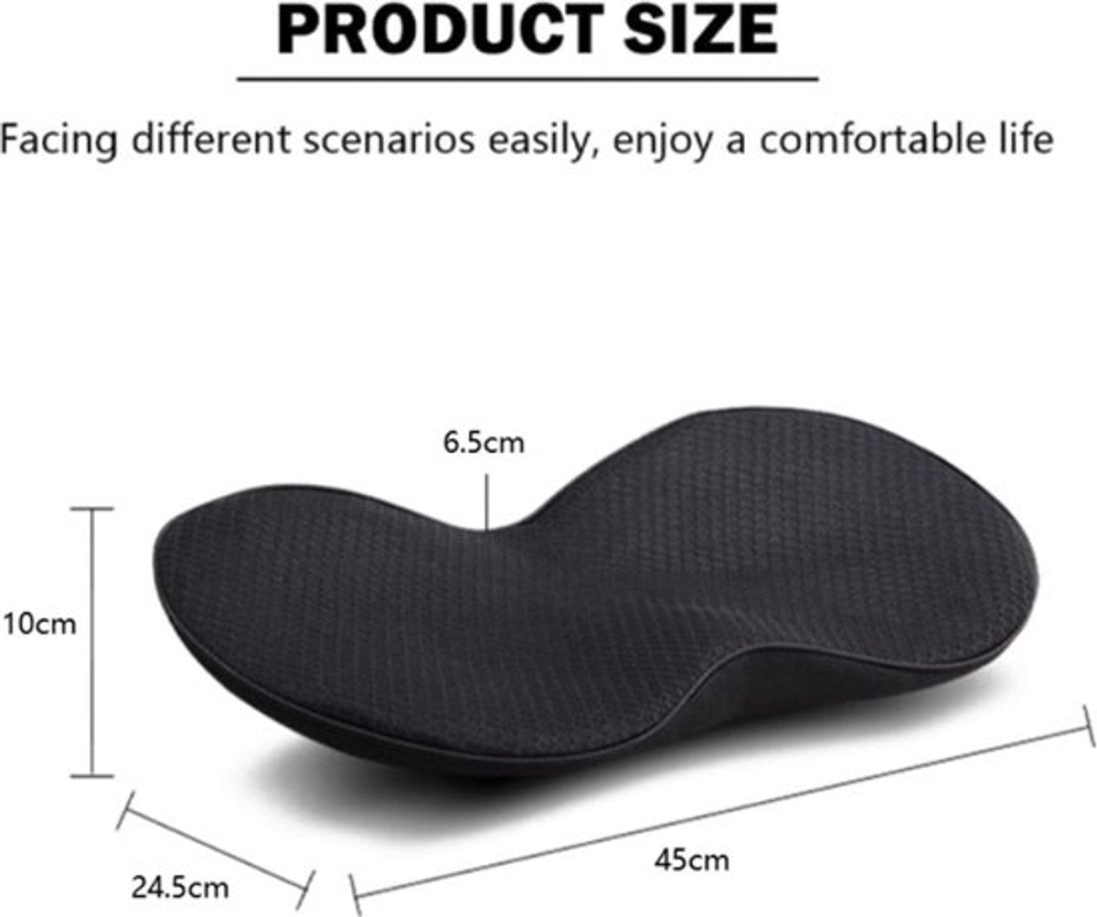 Car Wedge Seat Cushion - Memory Foam Ergonomic Tailbone & Sciatica Relief Black