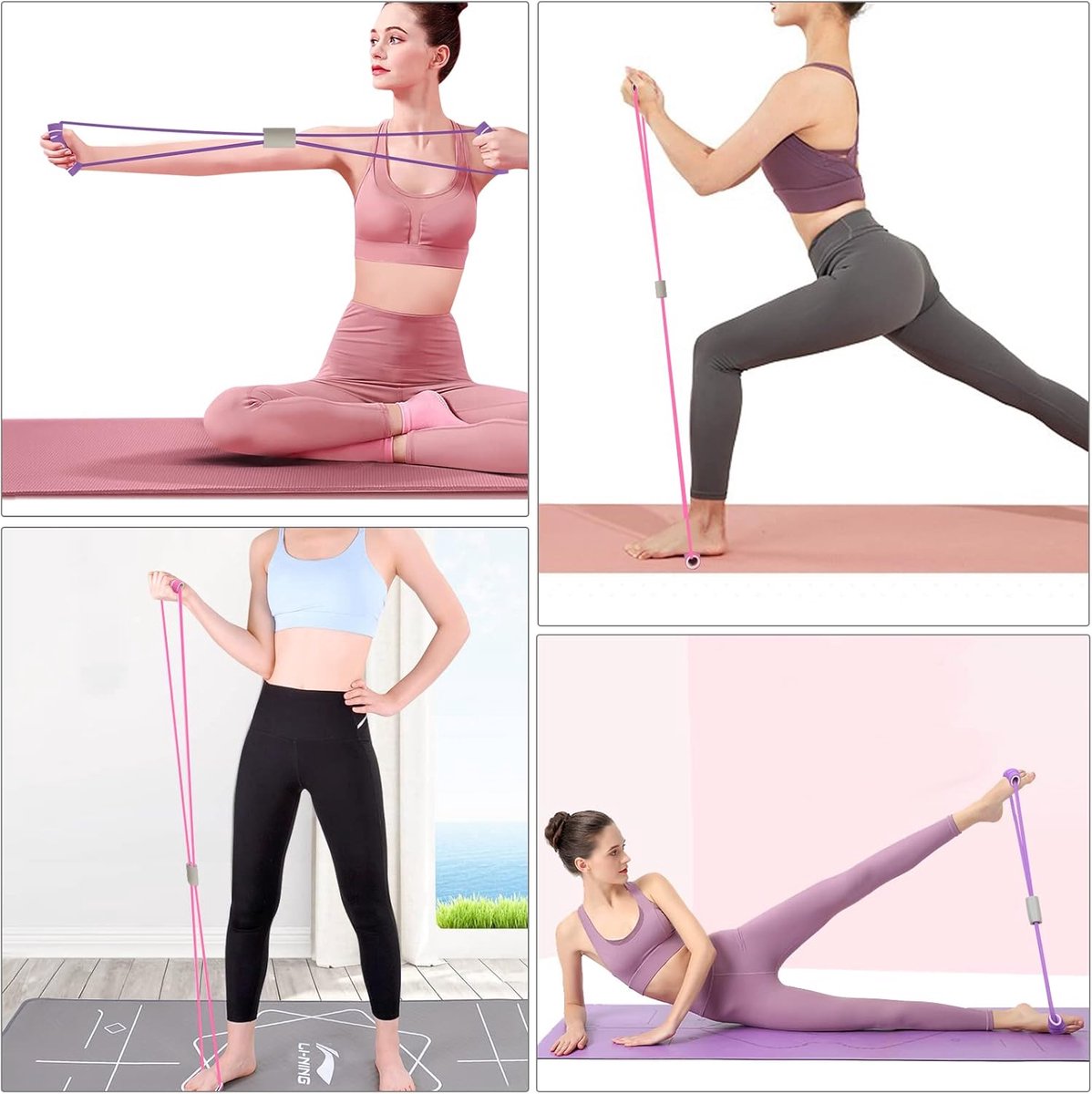 Figure 8 Resistance Bands 2-Pack - Fitness Stretch & Pull Rope Tube