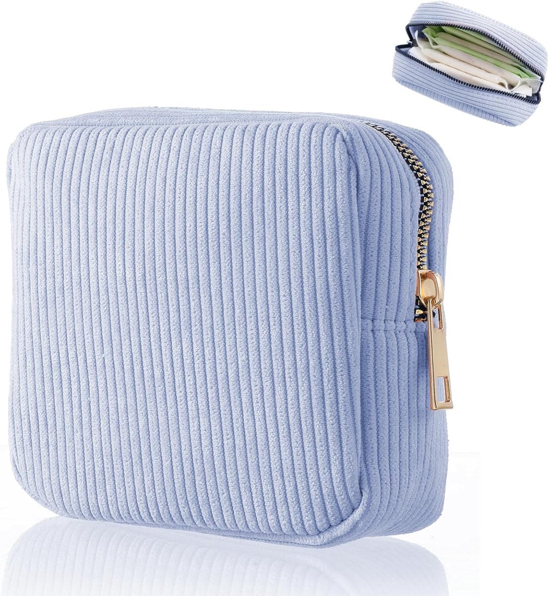 Waterproof Sanitary Pad & Tampon Storage Bag - Menstrual Pouch (Blue)