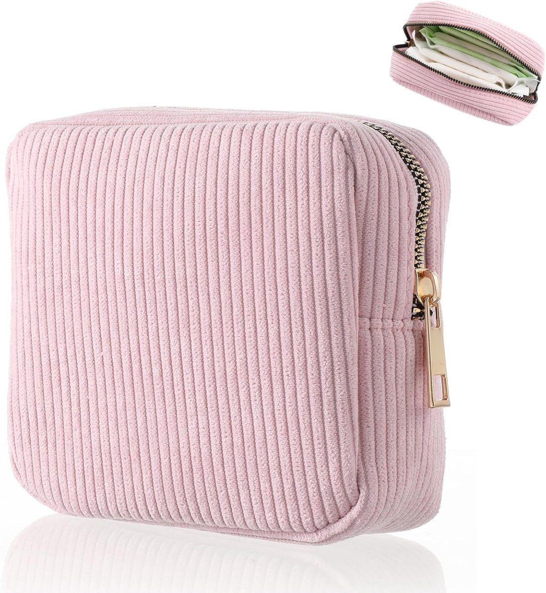 Waterproof Sanitary Pad & Tampon Storage Bag - Menstrual Pouch (Pink)