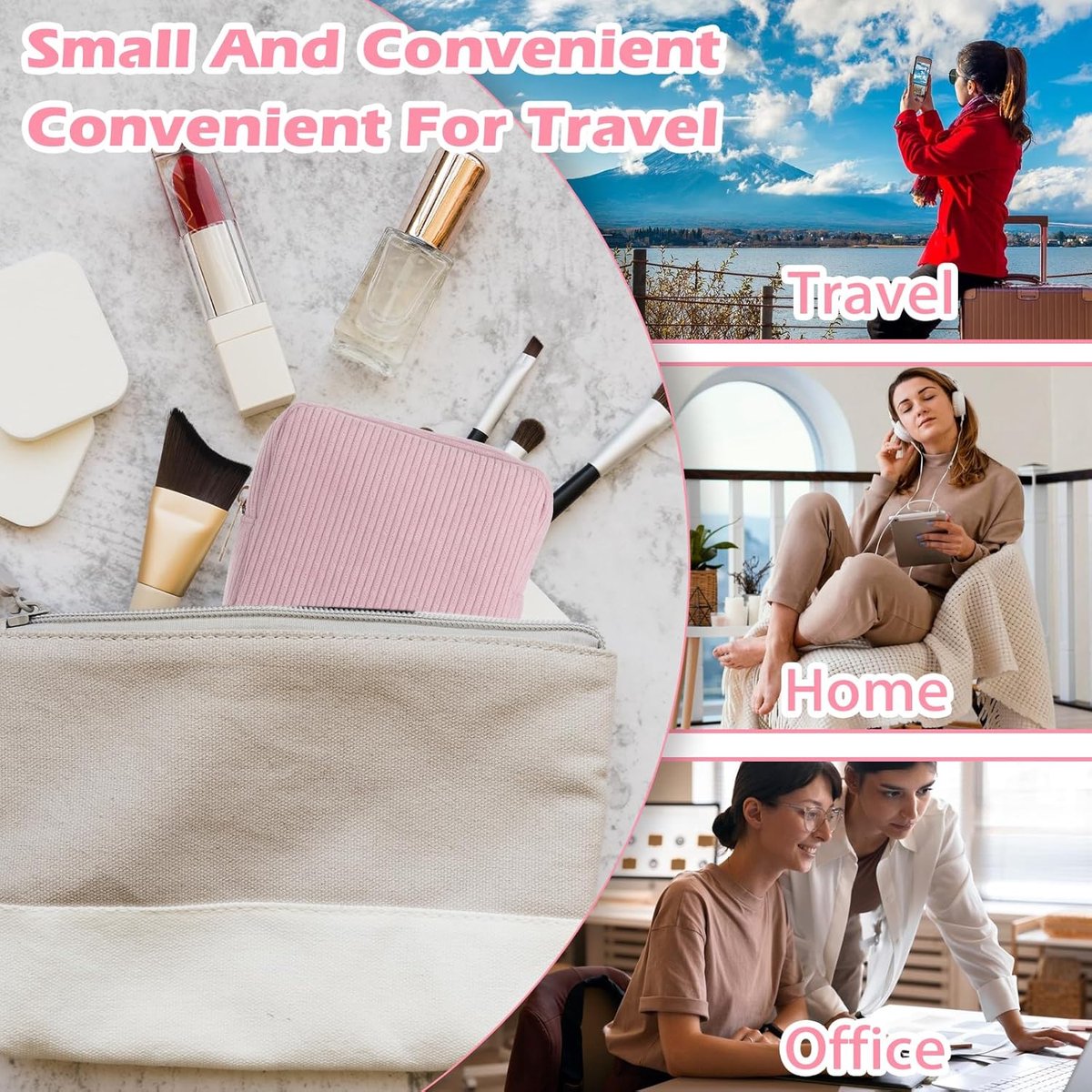 Waterproof Sanitary Pad & Tampon Storage Bag - Menstrual Pouch (Pink)