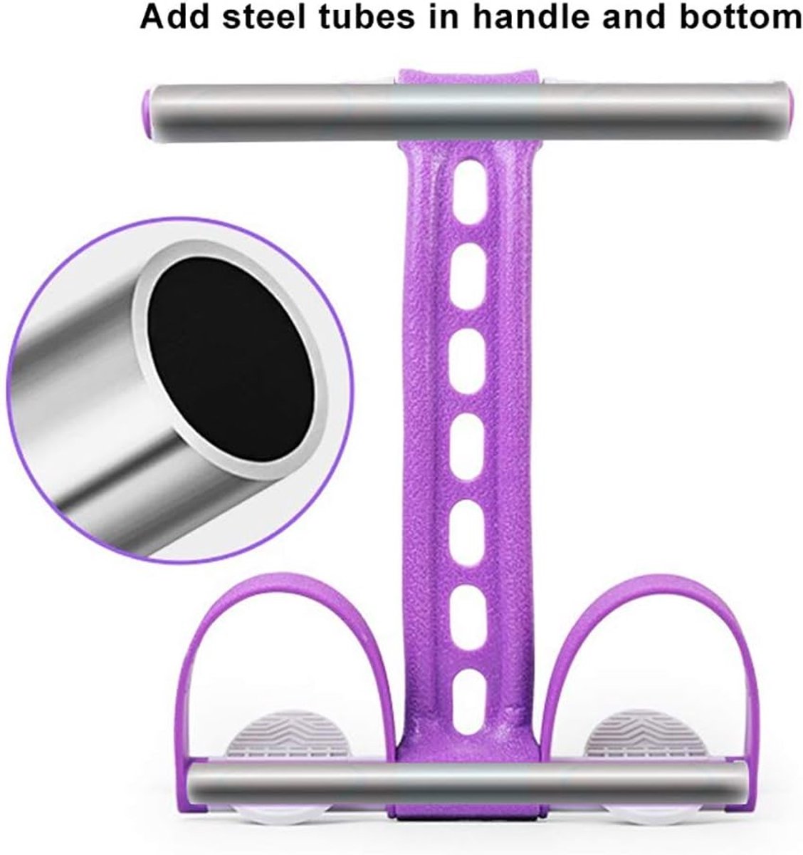Multifunctional Ab & Leg Resistance Band Trainer - Elastic Tension Cord Purple
