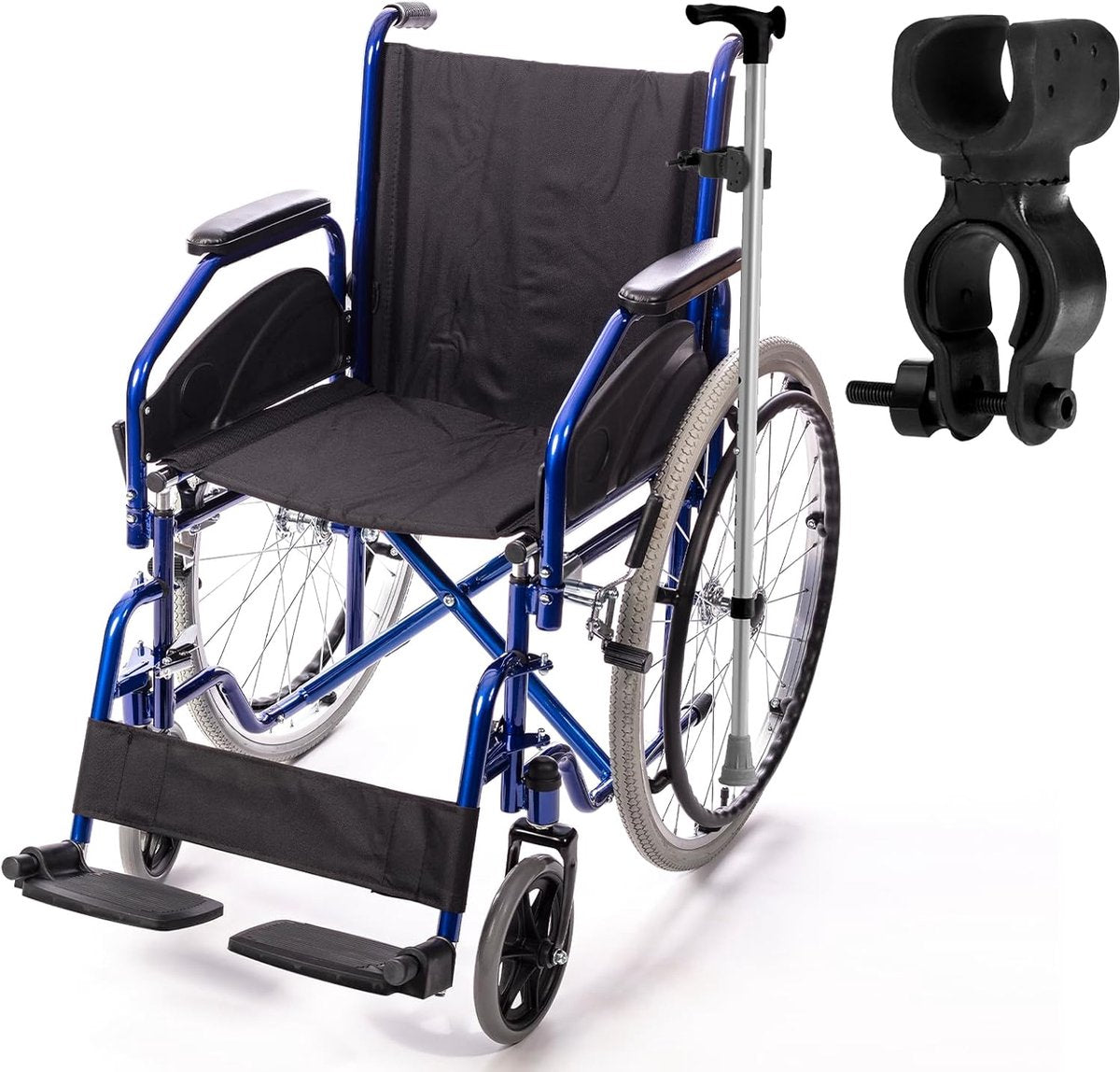 Universal Crutch & Walking Stick Holder 8.3x4.5x3.3cm - Wheelchair & Rollator Clip