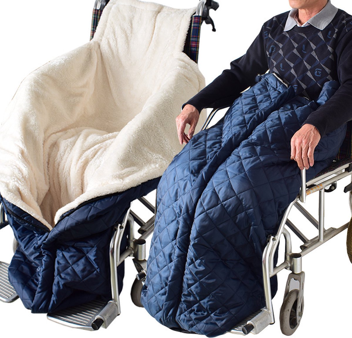 Wheelchair Blanket Footmuff 130x65cm - Wind & Waterproof Cashmere Lined