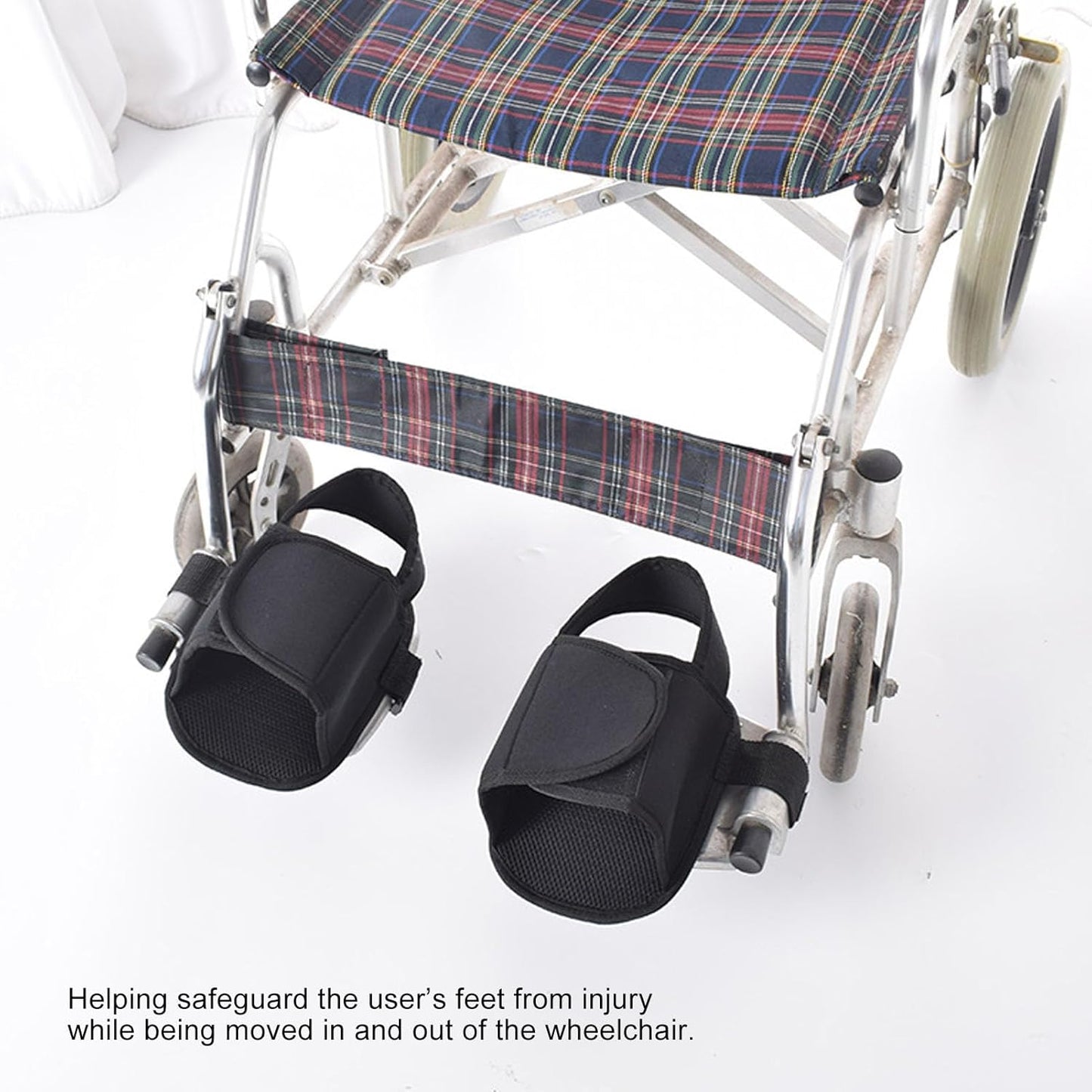2PCS Wheelchair Shoe Holders - Oxford Anti-Fall Restraint with Fixed Straps