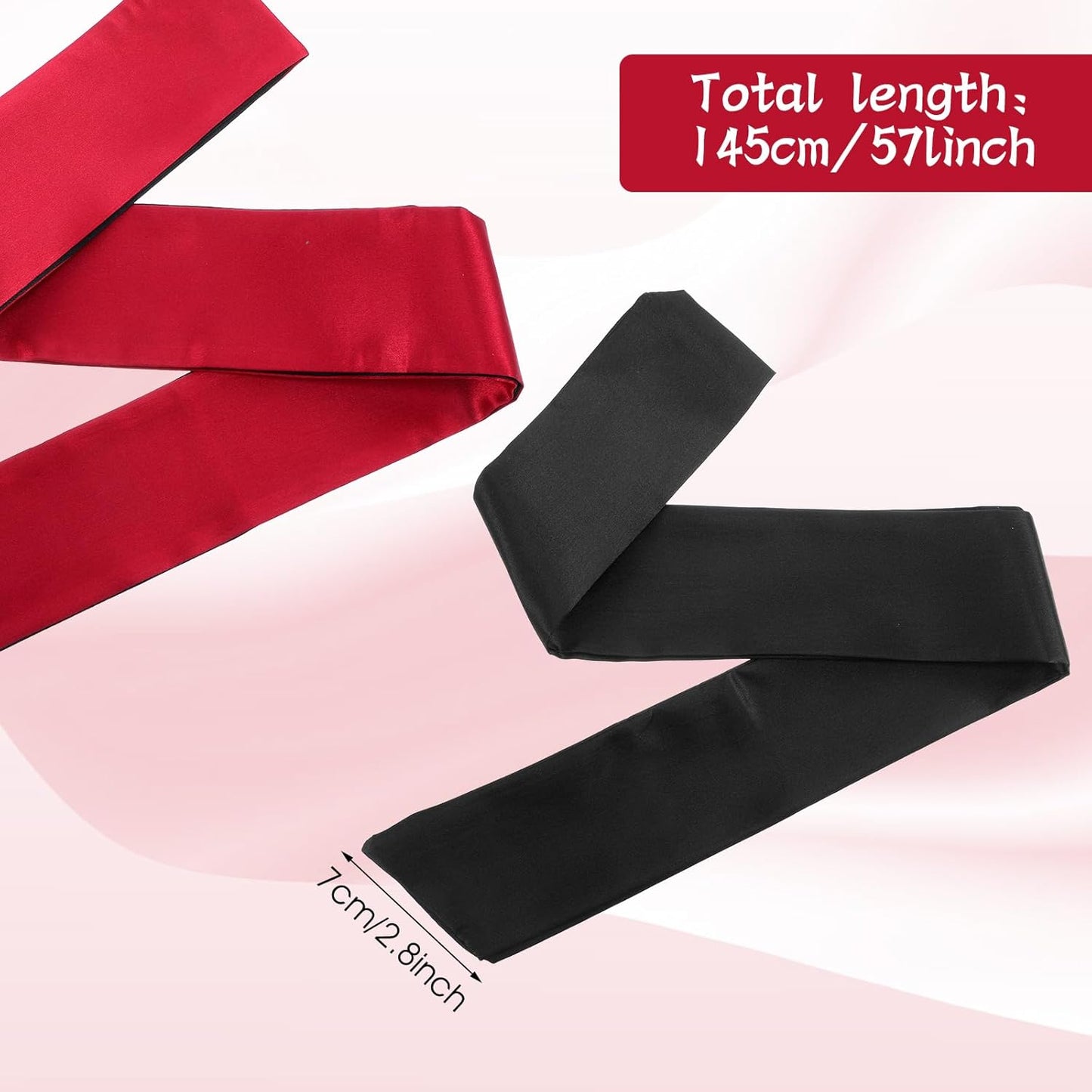 Satin Blindfold 4-Pack 57 - Soft V-Shaped Sleep Eye Mask for Adults & Meditation