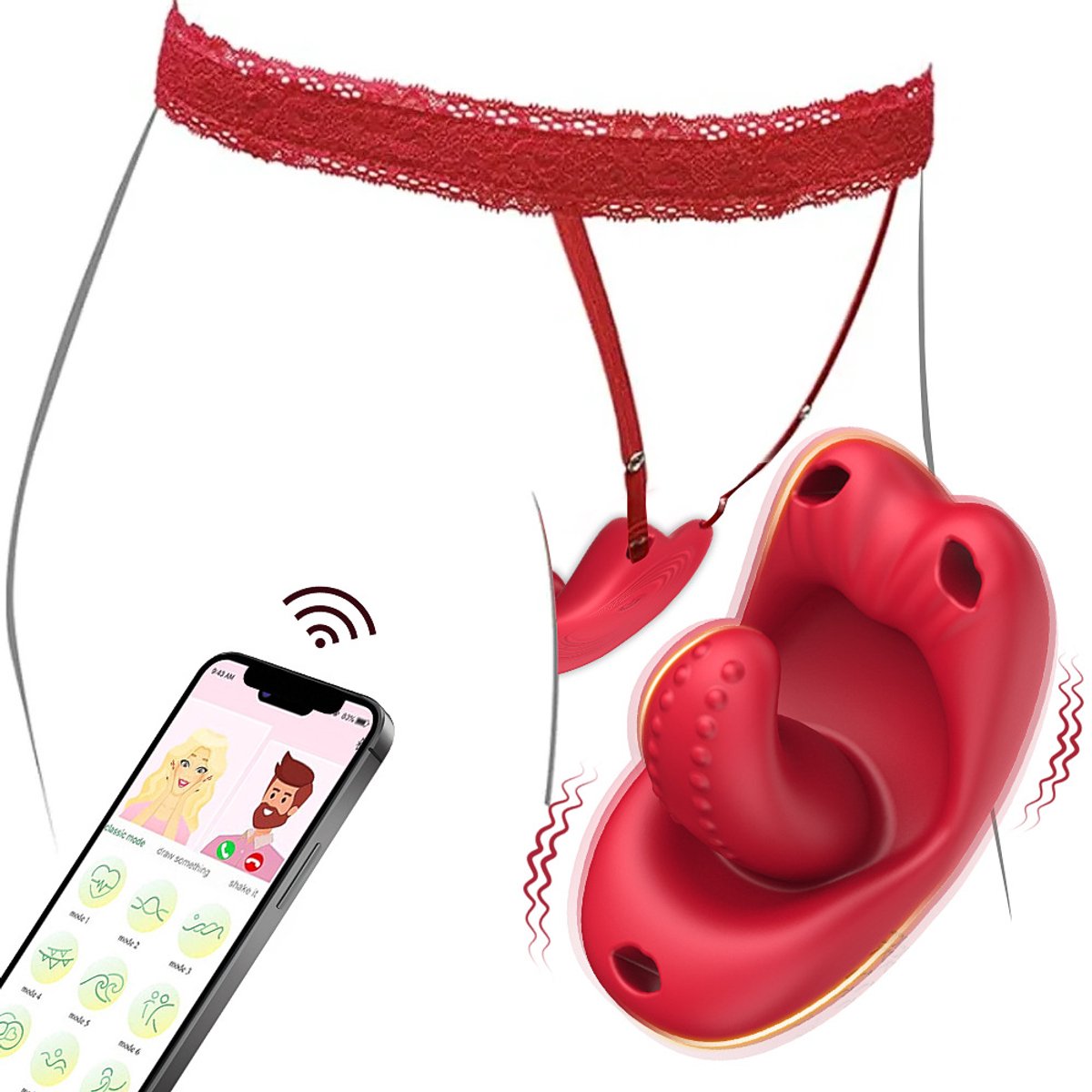 App-Controlled Thrusting Vibrator - Remote Vibrating Panties for Couples