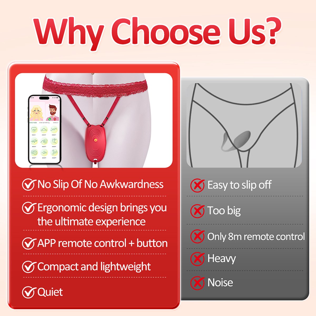 App-Controlled Thrusting Vibrator - Remote Vibrating Panties for Couples