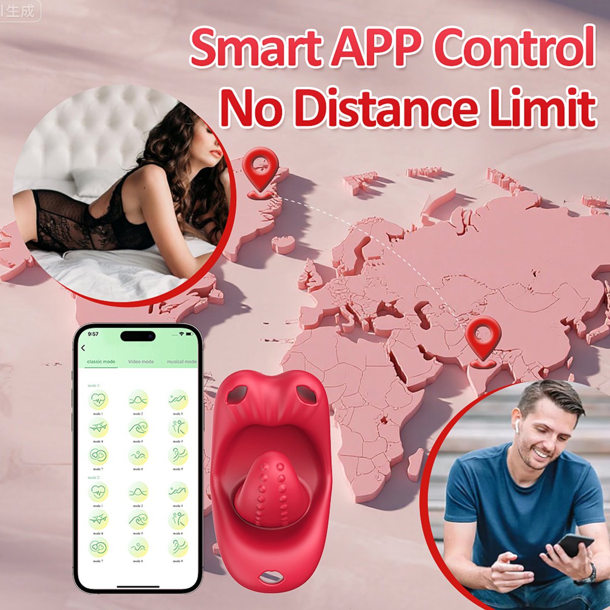 App-Controlled Thrusting Vibrator - Remote Vibrating Panties for Couples
