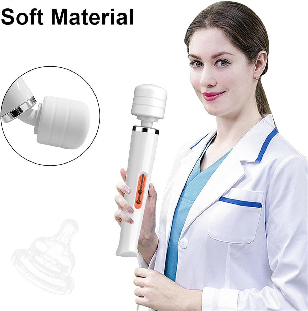 Powerful 10-Speed Plug-In Vibrator - G-Spot Nipple & Clitoral Massager (Black)